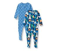 Amazon Essentials Disney - Marvel - Star Wars Unisex Babies' and Toddlers' Snug-Fit Cotton Footed Pajamas, Multipacks Mickey Oh Boy 4T