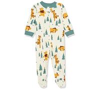 Amazon Essentials Disney | Marvel | Star Wars Unisex Babies' Snug-Fit Cotton Footed Pyjamas, Pooh Holiday Forest - Sleep & Play, Premature