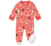 Amazon Essentials Disney | Marvel | Star Wars Unisex Babies' Snug-Fit Cotton Footed Pyjamas, Star Wars Holiday - Sleep & Play, 0 Months