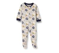 Amazon Essentials Disney | Marvel | Star Wars Unisex Babies' Snug-Fit Cotton Footed Pyjamas, Star Wars Winter - Sleep & Play, 0 Months