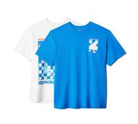 Amazon Essentials Disney Men's Cotton Regular-Fit Short-Sleeve Crewneck T-Shirt, Pack of 2, Blue Ivory Spider-man, M