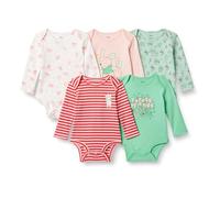 Amazon Essentials Disney Unisex Babies' Long-Sleeve Bodysuits, Baby Vests, Pack of 5, Pooh Forest, 0 Months