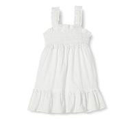 Amazon Essentials Girls' 100% Cotton Smocked Tank Dress, White, 2 Years