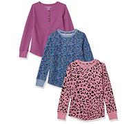 Amazon Essentials Girls and Toddlers' Long-Sleeved Knitted Thermal T-Shirt, Pack of 3