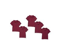 Amazon Essentials Girls and Toddlers' Short-Sleeved Uniform Interlock Polo Shirt, Multipacks