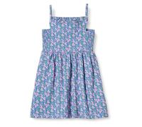 Amazon Essentials Girls' Cotton Strappy Midi Dress, Blue Posey Floral, 4 Years