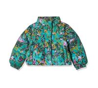 Amazon Essentials Girls' Cropped Full-Zip Puffer Jacket (Quilted Matte or Sherpa Fleece), Texture Splatter, 11-12 Years