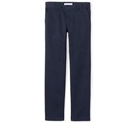 Amazon Essentials Girls' Flat Front Uniform Chino Trousers with Adjustable Stretch, Navy, 7 Years