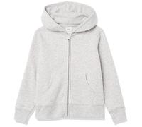 Amazon Essentials Girls' Fleece Zip-Up Hoodie Sweatshirt, Light Grey Heather, 5 Years