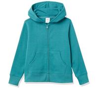 Amazon Essentials Girls' Fleece Zip-Up Hoodie Sweatshirt, Teal Blue, 3 Years