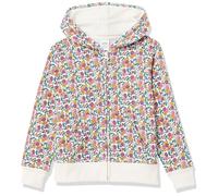 Amazon Essentials Girls' Fleece Zip-Up Hoodie Sweatshirt, White Ditsy Floral, 3 Years