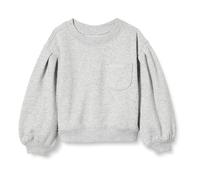 Amazon Essentials Girls' Gathered Sleeve Sweatshirt with Pocket, Light Grey Heather, 4 Years