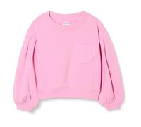 Amazon Essentials Girls' Gathered Sleeve Sweatshirt with Pocket, Pink, 4 Years