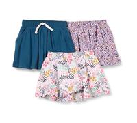 Amazon Essentials Girls' Knit Skorts, Pack of 3, Navy Floral, Medium