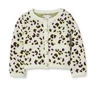 Amazon Essentials Girls' Knitted Cardigan, Ivory Leopard Animal, 5 Years
