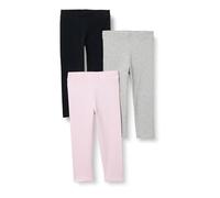 Amazon Essentials Girls' Leggings - Discontinued Colours, Pack of 3, Black/Grey Heather/Light Pink, 3 Years