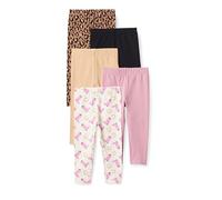 Amazon Essentials Girls' Leggings, Multicolor/Leopard/Cowboy Boots, Small