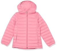 Amazon Essentials Girls' Lightweight Water-Resistant Packable Hooded Puffer Jacket, Bright Pink, 9 Years