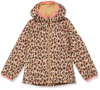Amazon Essentials Girls' Lightweight Water-Resistant Packable Hooded Puffer Jacket, Camel Cheetah Print, 2 Years