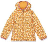Amazon Essentials Girls' Lightweight Water-Resistant Packable Hooded Puffer Jacket, Yellow Floral, 10 Years