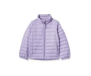 Amazon Essentials Girls' Lightweight Water-Resistant Packable Mock Puffer Jackets, Dusty Grape, 5 Years