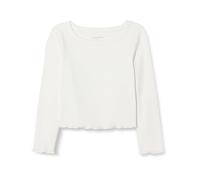 Amazon Essentials Girls' Long Sleeve Cropped Rib Top, Ivory, 9 Years