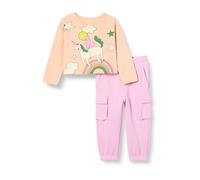 Amazon Essentials Girls' Long Sleeve T-Shirt and Pull on Pants Set, Pink/Unicorn, 5 Years