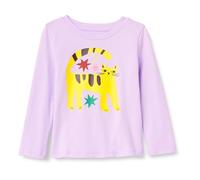 Amazon Essentials Girls' Long-Sleeve T-Shirts, Lilac Cat, 8 Years