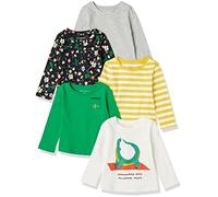 Amazon Essentials Girls' Long-Sleeve T-Shirts, Pack of 5, Green/Alligator Yoga, 2 Years