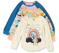 Amazon Essentials Girls' Long-Sleeved Thermal T-Shirt Tops (Previously Spotted Zebra), Pack of 3, Camo/Monster, 11-12 Years