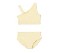 Amazon Essentials Girls' one shoulder two-piece Bikini swim Set, Light Yellow, 9 Years
