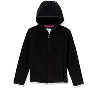 Amazon Essentials Girls' Polar Fleece Full-Zip Hooded Lightweight Jacket, Black, 6-7 Years