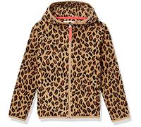 Amazon Essentials Girls' Polar Fleece Full-Zip Hooded Lightweight Jacket, Camel Animal Print, 4 Years