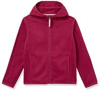 Amazon Essentials Girls' Polar Fleece Full-Zip Hooded Lightweight Jacket, Cranberry Red, 11-12 Years