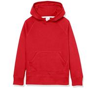 Amazon Essentials Girls' Pullover Hoodie Sweatshirt, Red, 8 Years