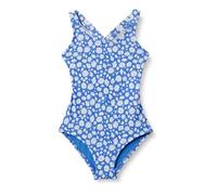Amazon Essentials Girls' Quick-Dry Cross Back One-Piece Swimming Costume with 4-Way Stretch, Blue Ditsy Floral, 10 Years
