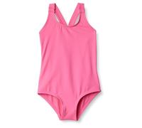 Amazon Essentials Girls' Quick-Dry Cross Back One-Piece Swimming Costume with 4-Way Stretch, Hot Pink, 9 Years