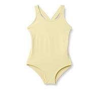 Amazon Essentials Girls' Quick-Dry Cross Back One-Piece Swimming Costume with 4-Way Stretch, Light Yellow, 4 Years