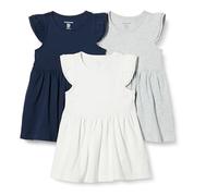 Amazon Essentials Girls' Ruffle Jersey Tunic, Pack of 3, Light Grey Heather/Navy/White, 12 Years