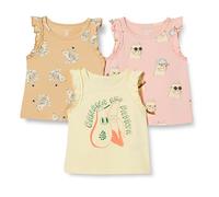 Amazon Essentials Girls' Ruffle Tank Tops, Pack of 3, Cool Cat/Tiger/Tropical Fruit, 11-12 Years