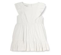 Amazon Essentials Girls' Ruffled Woven Dress, White, 10 Years