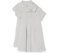 Amazon Essentials Girls' Short-Sleeve Pique Polo Dress, Pack of 2, Grey Heather, 4 Years