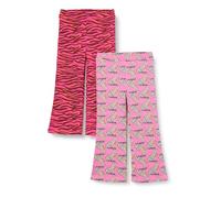 Amazon Essentials Girls' Slim-Fit Knit Flare Legging, Pack of 2, Pink Leopard/Pink Zebra, XX-Large