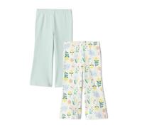 Amazon Essentials Girls' Slim-Fit Knit Flared Leggings, Pack of 2, Pale Mint Green/Nature, 12-14 Years