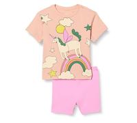 Amazon Essentials Girls' T-Shirt and Bike Short Set, Pink/Unicorn, 4 Years