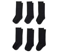 Amazon Essentials Girls' Uniform Knee High Socks, 6 Pairs, Black, M (4-8 Years)