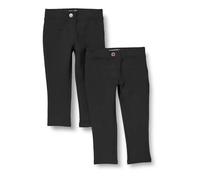 Amazon Essentials Girls' Uniform Slim-fit Ponte Knit Trousers, Pack of 2, Black, 4 Years