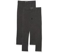 Amazon Essentials Girls' Uniform Slim-fit Ponte Knit Trousers, Pack of 2, Dark Grey, 8 Years