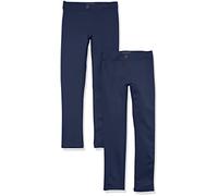 Amazon Essentials Girls' Uniform Slim-fit Ponte Knit Trousers, Pack of 2, Navy, 5 Years