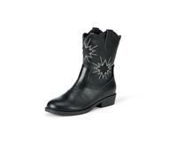 Amazon Essentials Girls' Western Cowboy Boots, Black, 6 UK